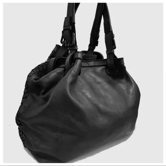 Made in Italy Designer Soft Distress Leather Braided Bag in a rich Brown - Picture 5 of 10